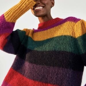 Farm Rio Striped Sweater size M NWT